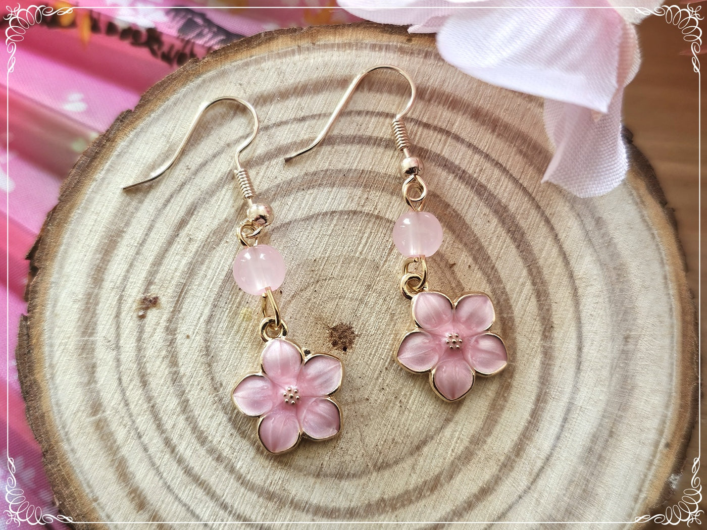 Boucles d'oreilles japon "Sakura" - Fleurs de cerisier