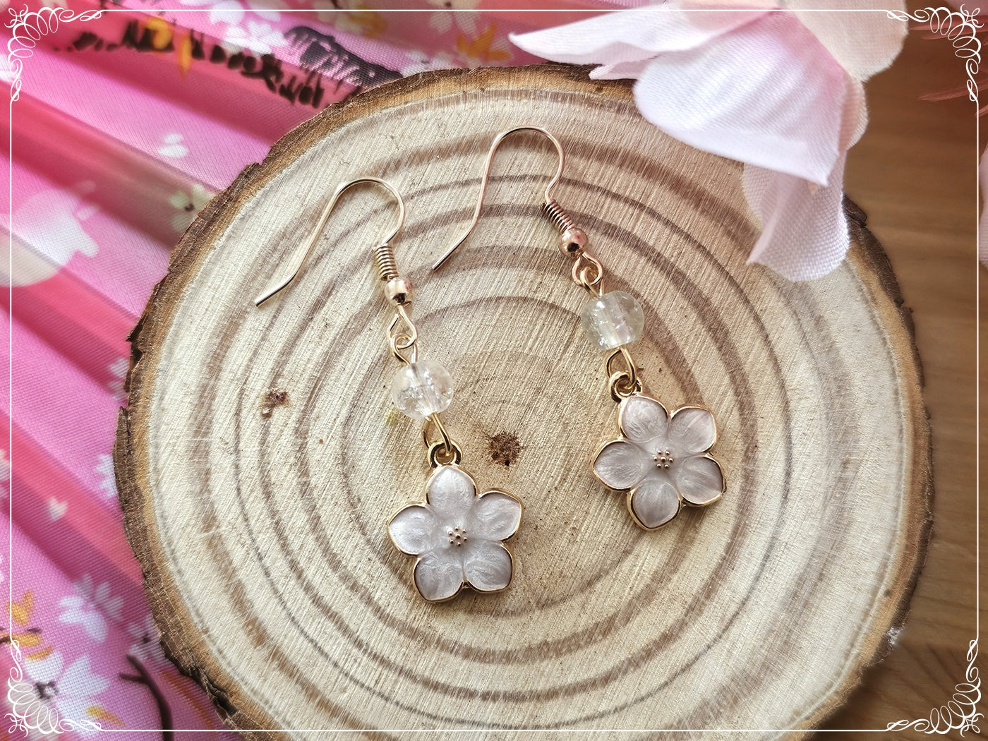 Boucles d'oreilles japon "Sakura" - Fleurs de cerisier