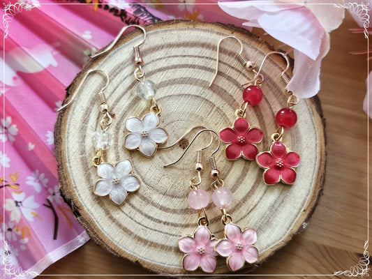 Boucles d'oreilles japon "Sakura" - Fleurs de cerisier