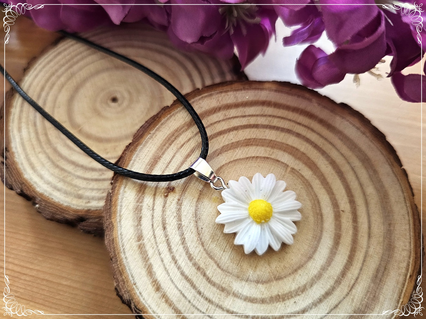 Pendentifs fleurs paquerettes marguerites coquelicots tournesols