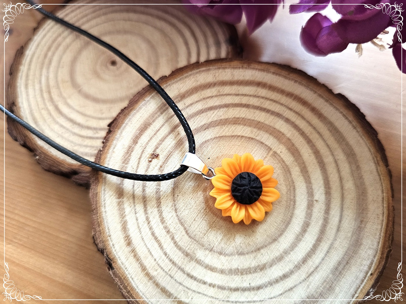 Pendentifs fleurs paquerettes marguerites coquelicots tournesols
