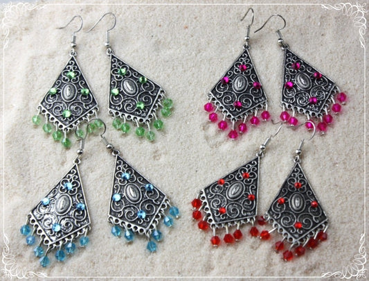 Boucles d'oreilles orientalisantes "Losanges"