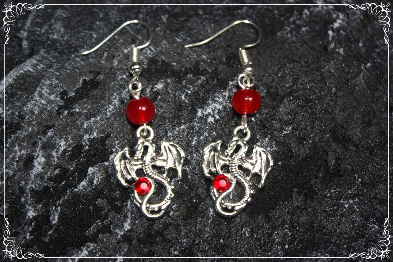 Boucles d'oreilles "Dragons argentés"