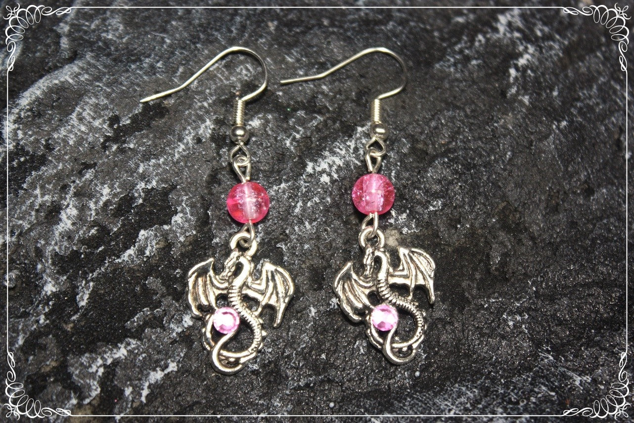 Boucles d'oreilles "Dragons argentés"