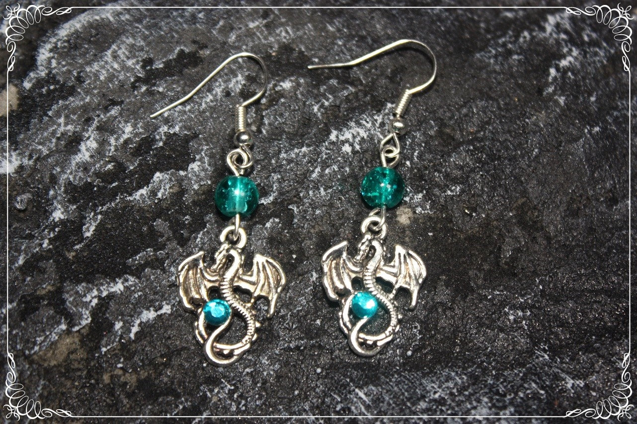 Boucles d'oreilles "Dragons argentés"