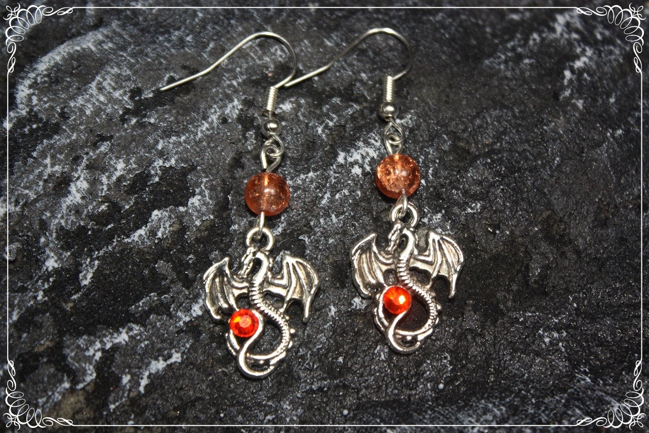 Boucles d'oreilles "Dragons argentés"