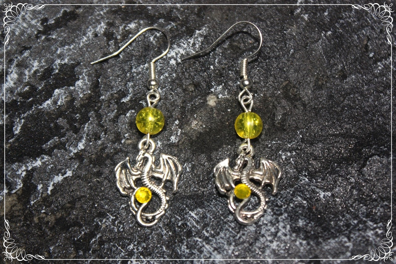 Boucles d'oreilles "Dragons argentés"