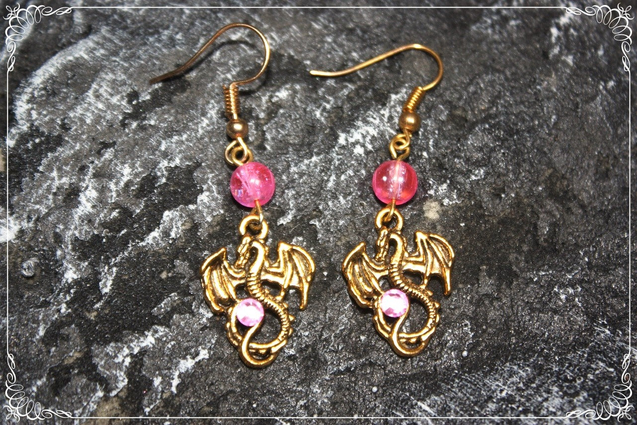 Boucles d'oreilles "Dragons dorés"