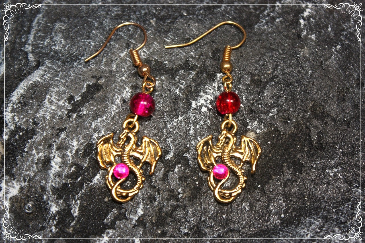 Boucles d'oreilles "Dragons dorés"