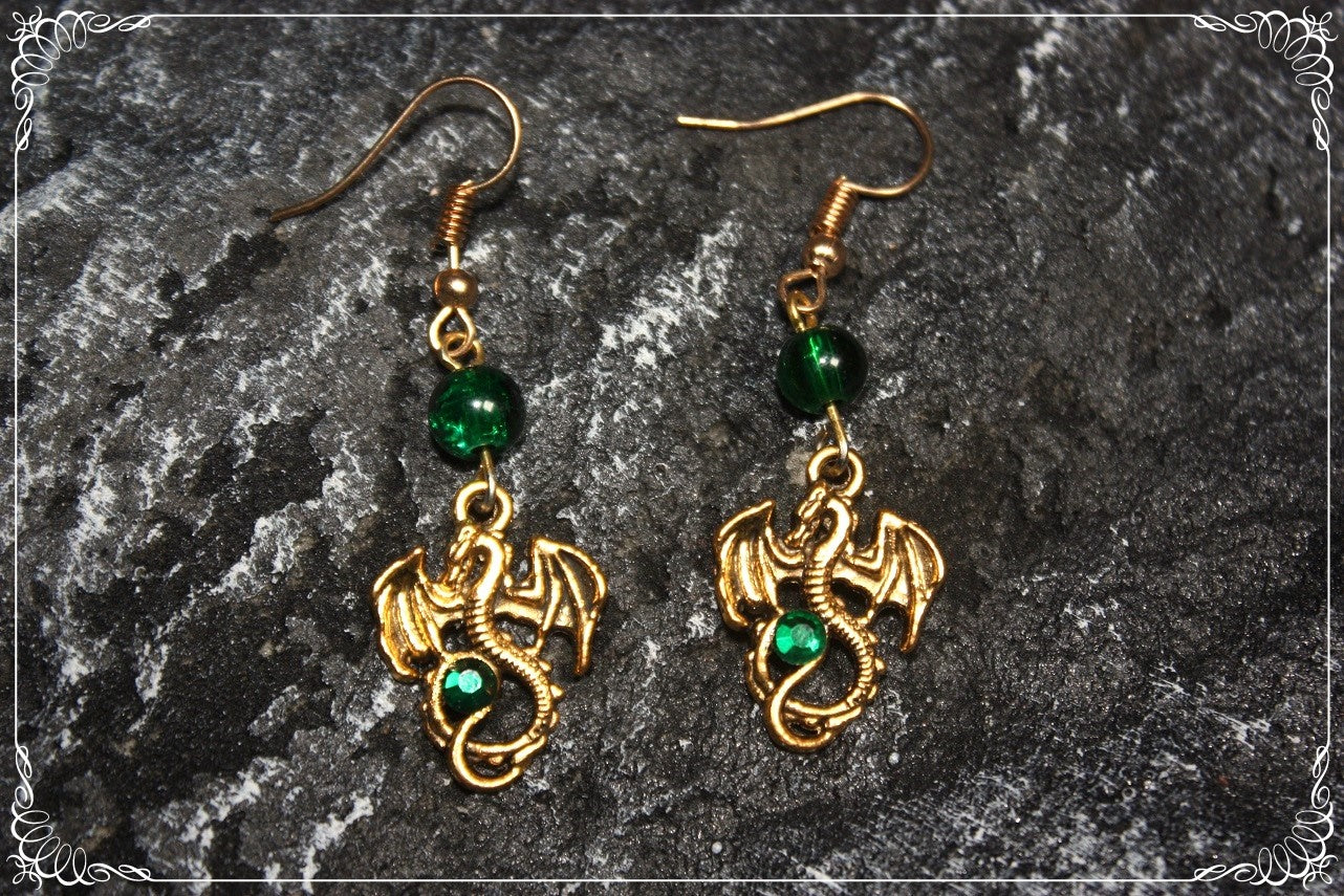 Boucles d'oreilles "Dragons dorés"