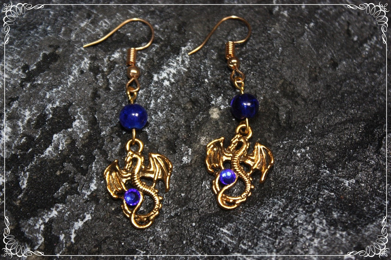 Boucles d'oreilles "Dragons dorés"