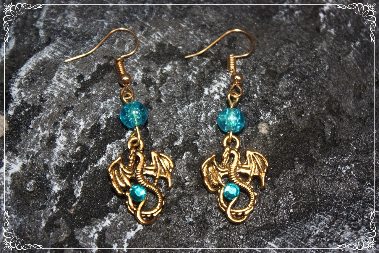 Boucles d'oreilles "Dragons dorés"