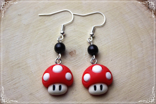 Boucles d'oreilles Mario Toad