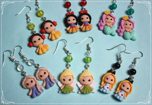 Boucles d'oreilles style "Princesses Disney"