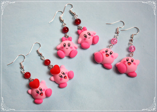 Boucles d'oreilles style "Kirby"