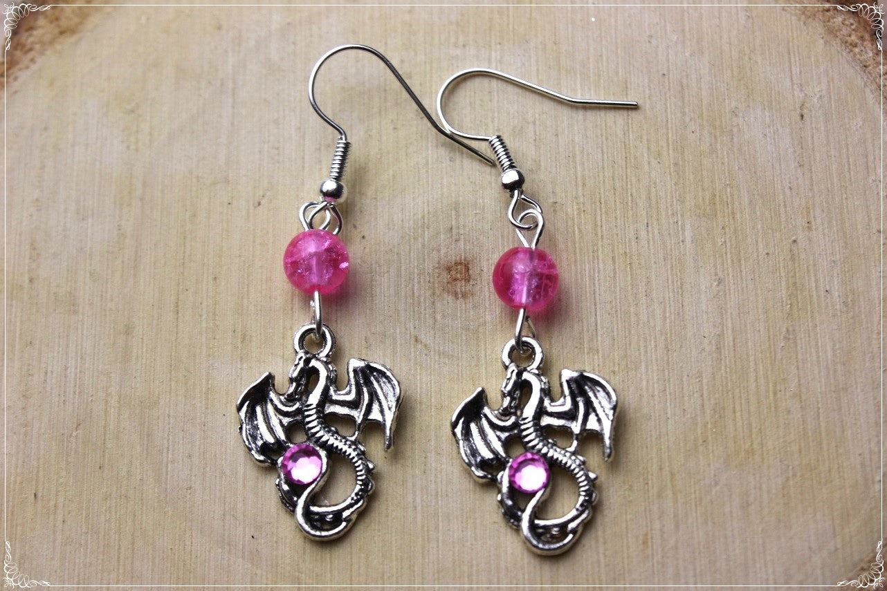 Boucles d'oreilles "Dragons argentés"