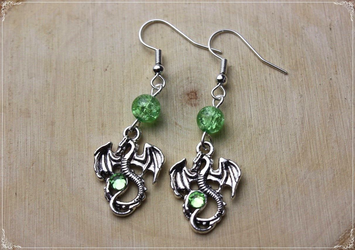 Boucles d'oreilles "Dragons argentés"