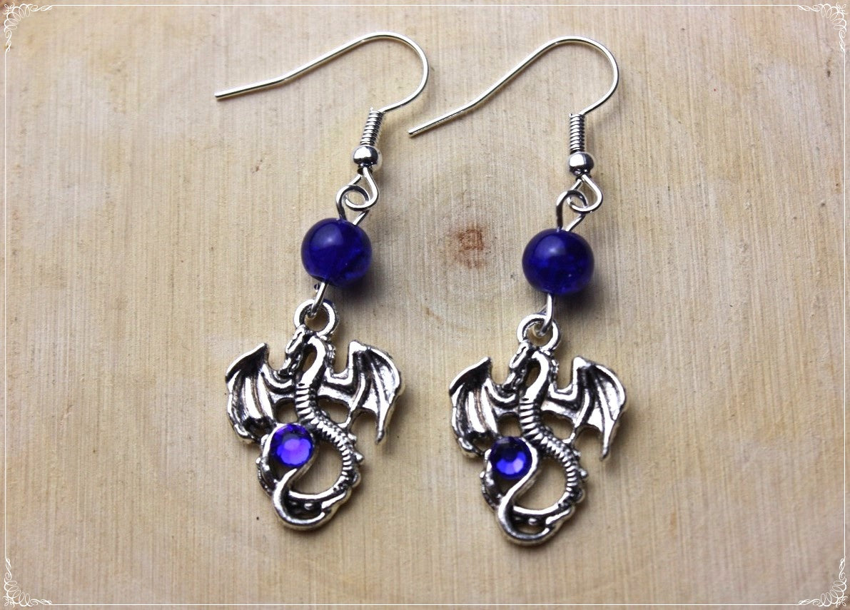 Boucles d'oreilles "Dragons argentés"