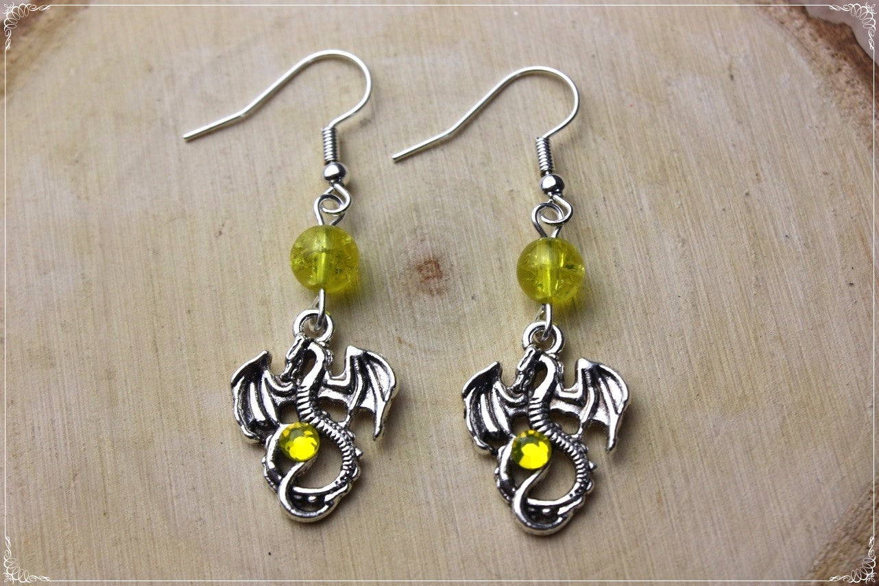 Boucles d'oreilles "Dragons argentés"
