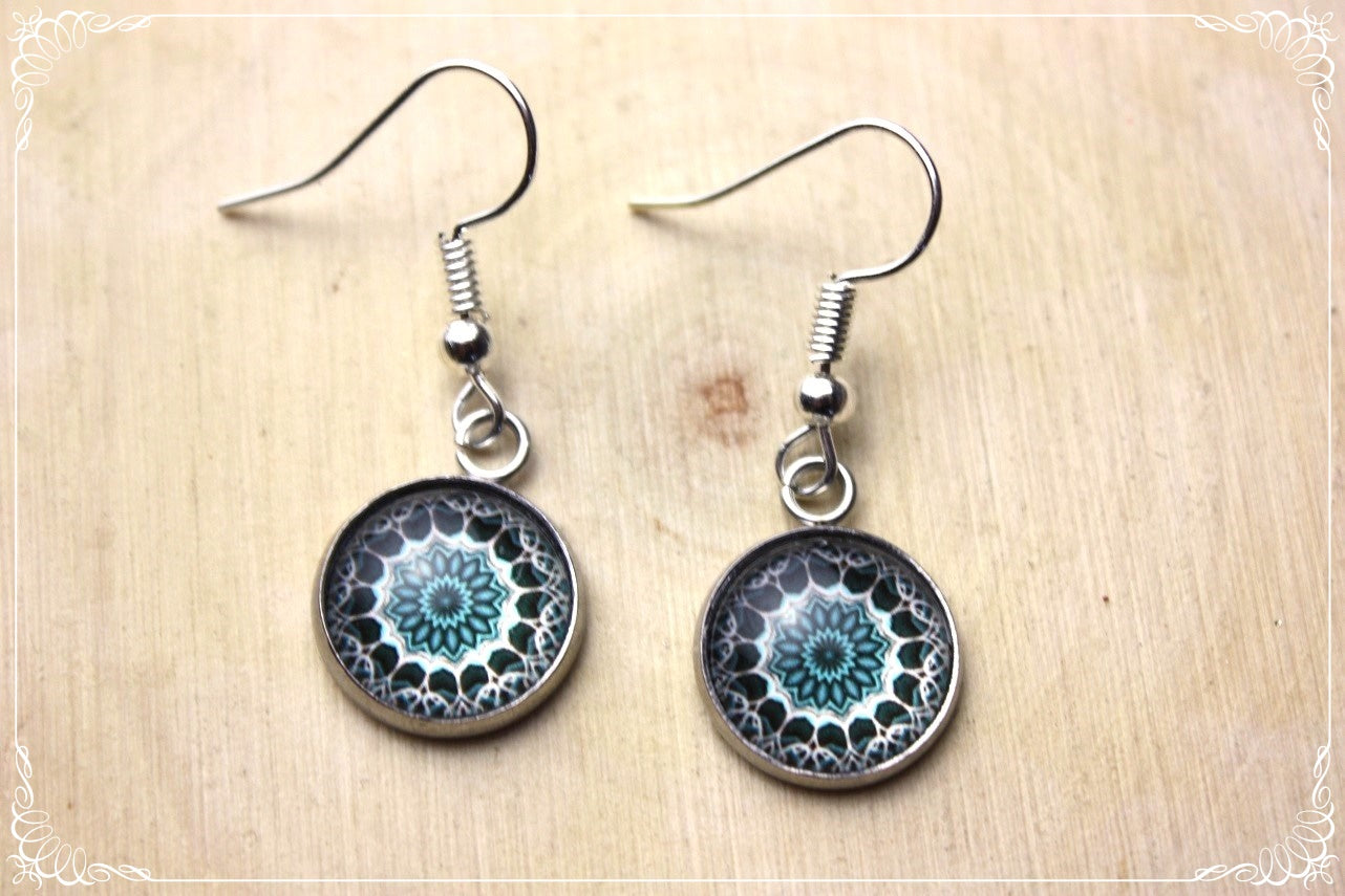 Boucles d'oreilles "Mandalas - Bleus clairs "