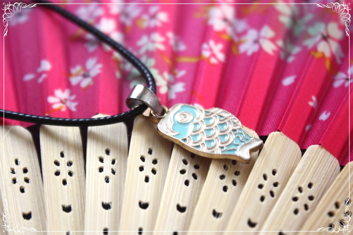 Pendentifs Japon "Mont Fuji - Carpes koï "