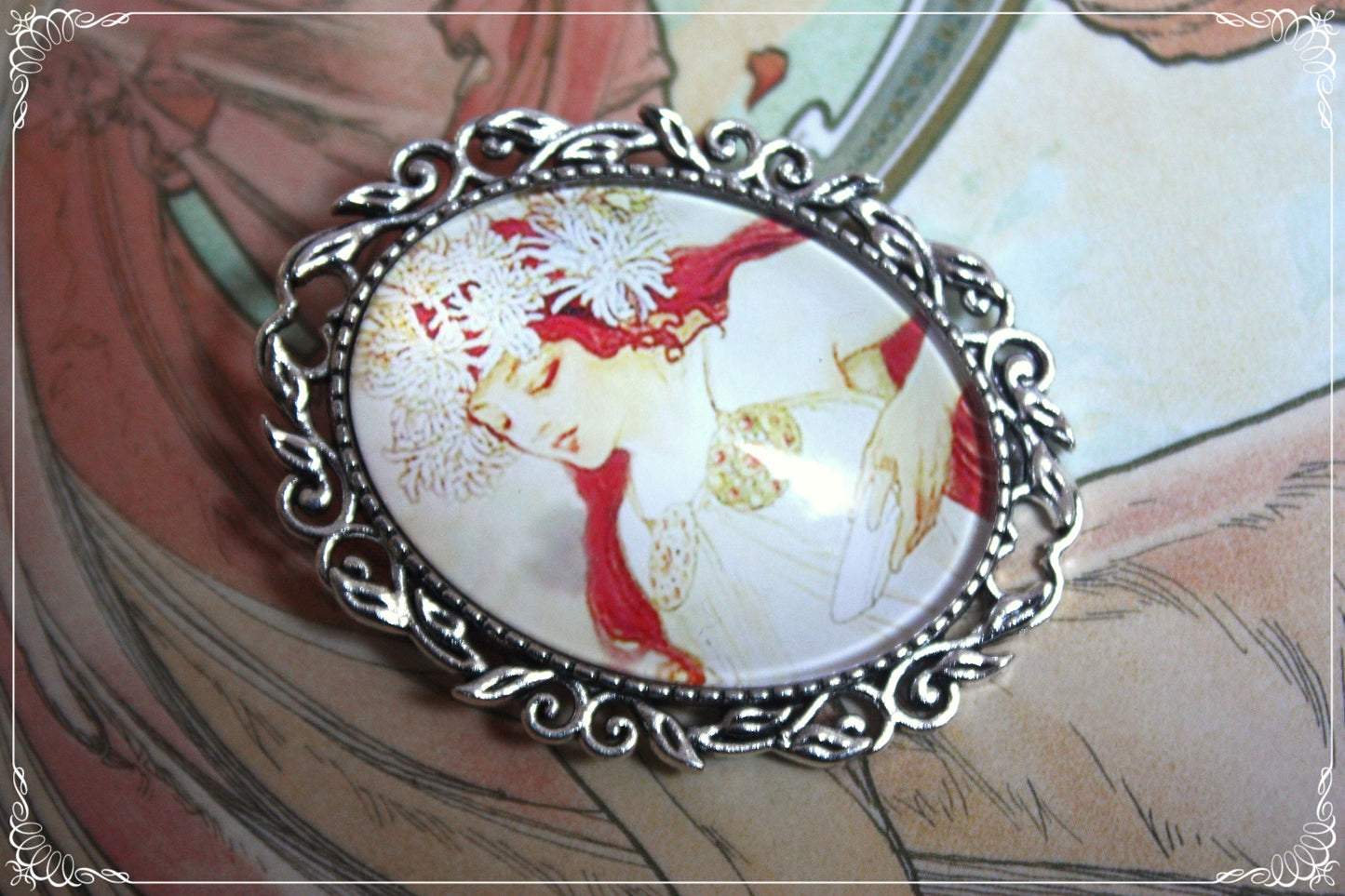 Broches "Mucha - Art Nouveau"