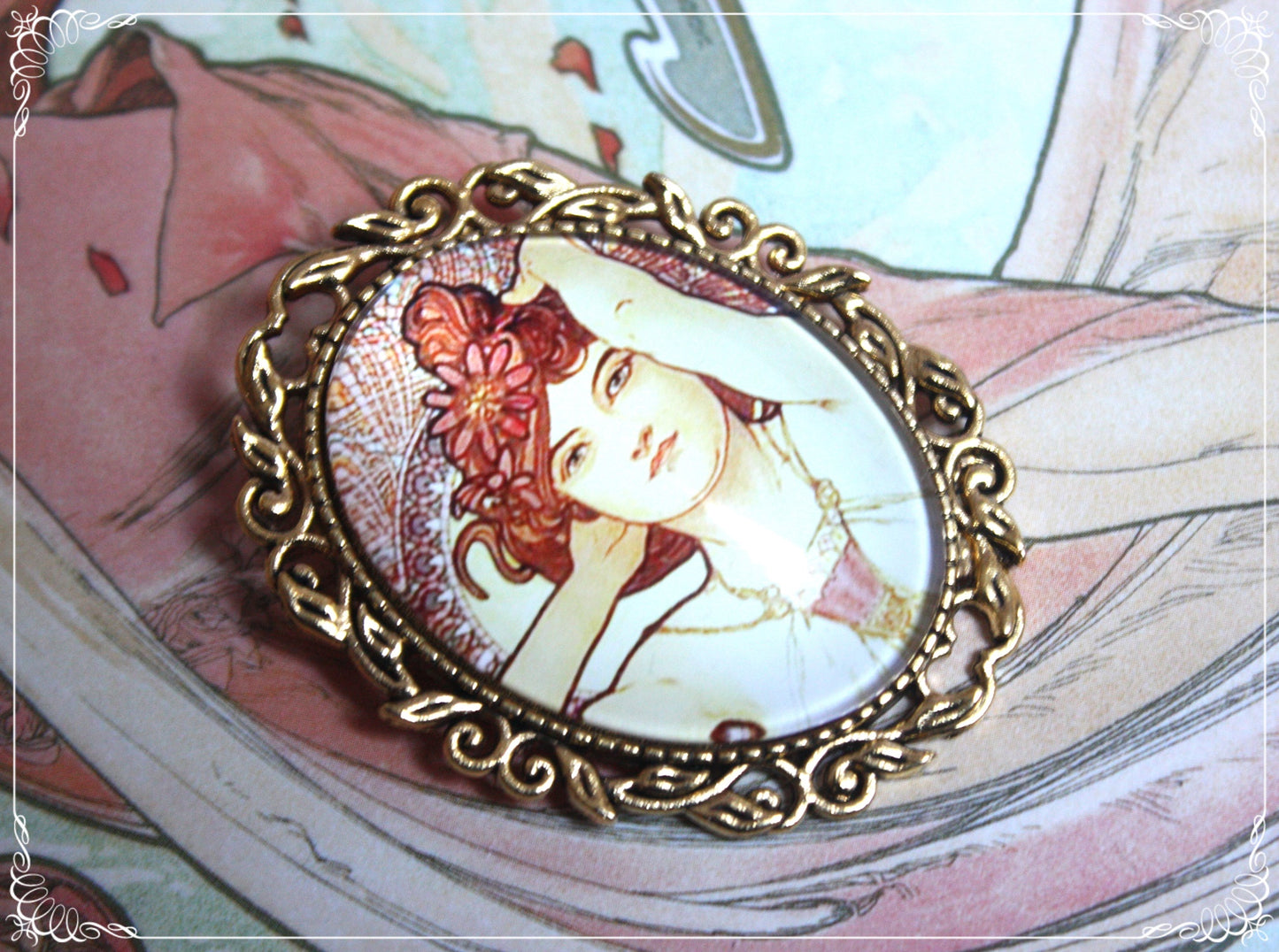 Broches "Mucha - Art Nouveau"