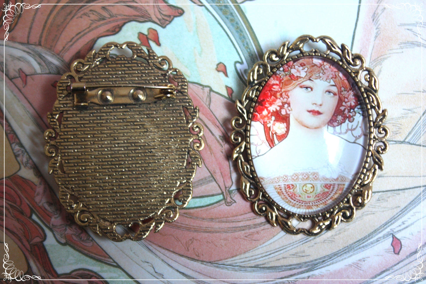 Broches "Mucha - Art Nouveau"