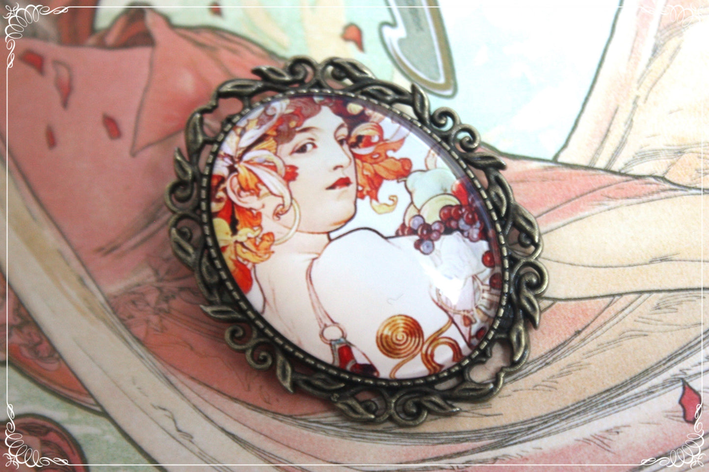 Broches "Mucha - Art Nouveau"