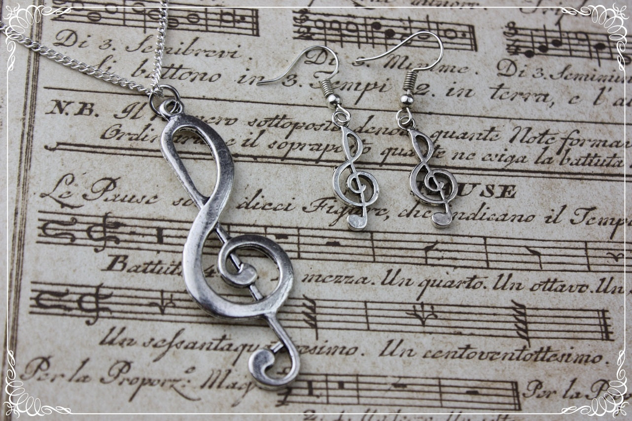 Boucles d'oreilles et pendentifs "Musique"