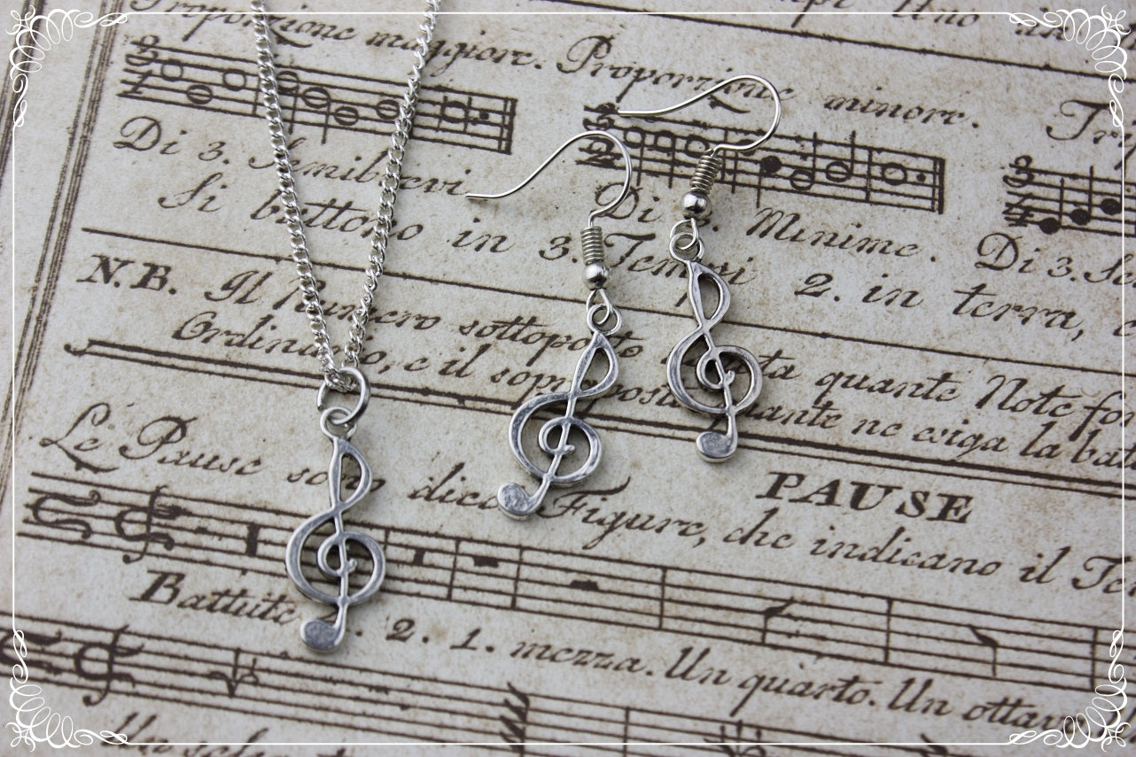 Boucles d'oreilles et pendentifs "Musique"