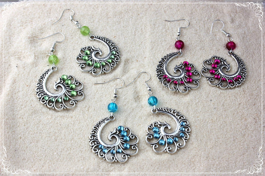 Boucles d'oreilles orientalisantes "Volutes"