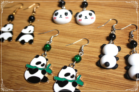 Boucles d'oreilles Pandas