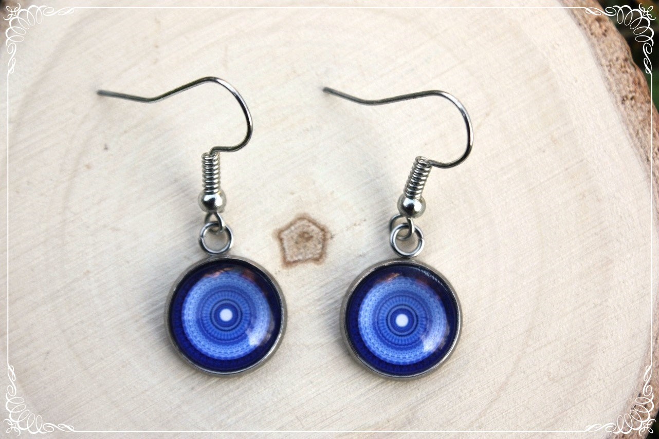 Boucles d'oreilles "Mandalas - Bleus foncé "