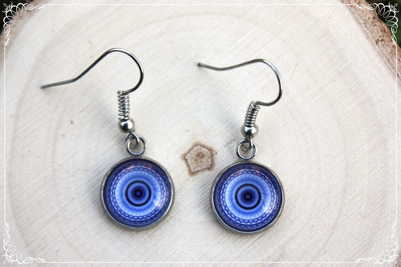 Boucles d'oreilles "Mandalas - Bleus foncé "