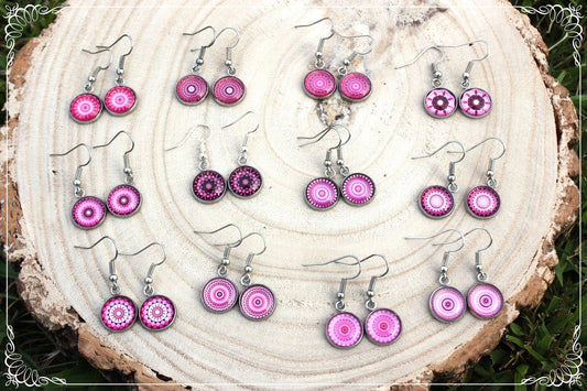 Boucles d'oreilles "Mandalas - Roses "