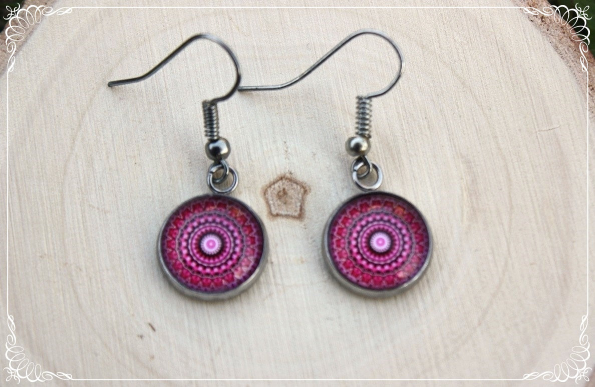 Boucles d'oreilles "Mandalas - Roses "