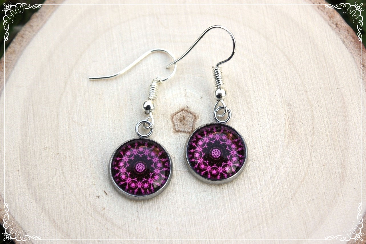 Boucles d'oreilles "Mandalas - Roses "