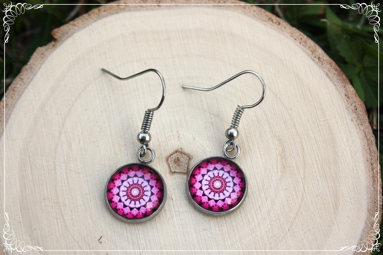 Boucles d'oreilles "Mandalas - Roses "