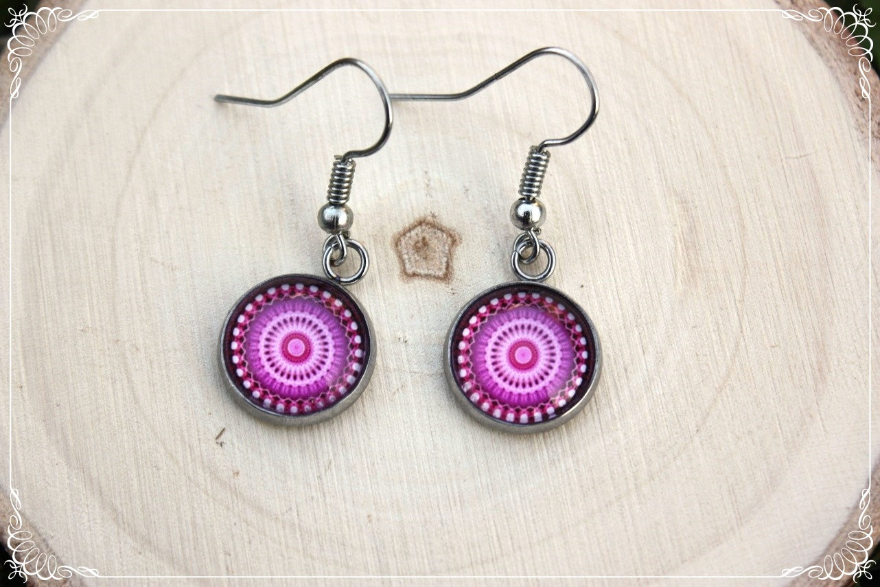 Boucles d'oreilles "Mandalas - Roses "