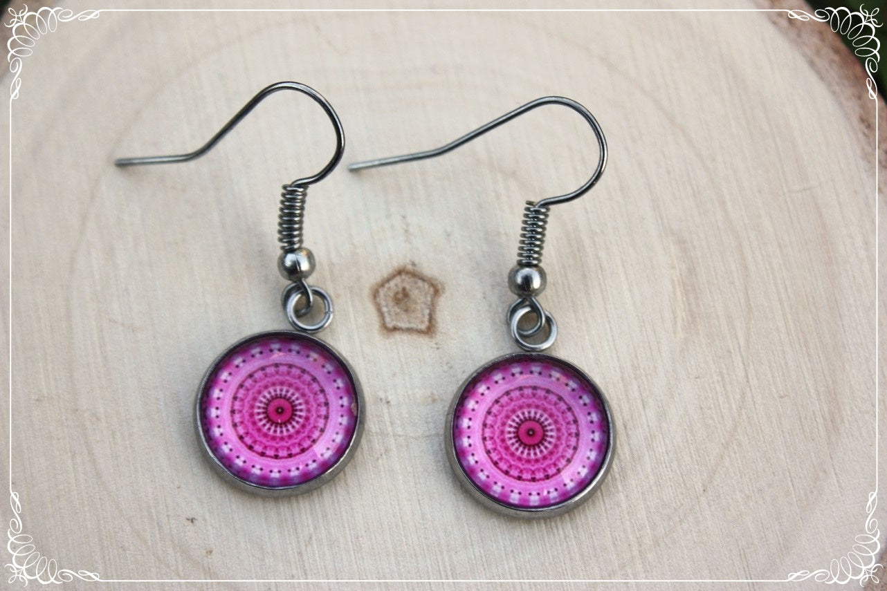 Boucles d'oreilles "Mandalas - Roses "