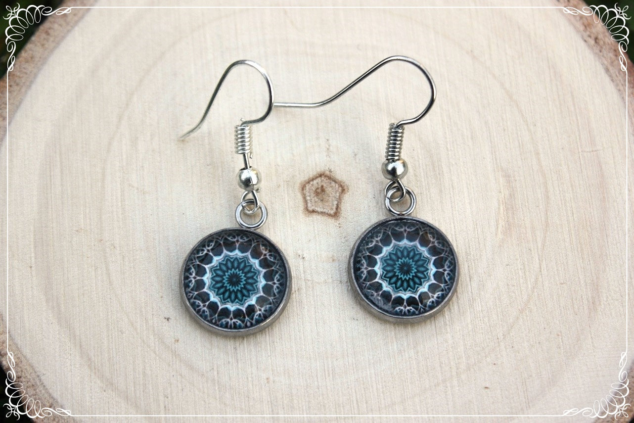 Boucles d'oreilles "Mandalas - Bleus clairs "