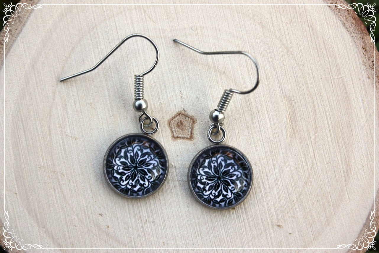 Boucles d'oreilles "Mandalas - Noirs "