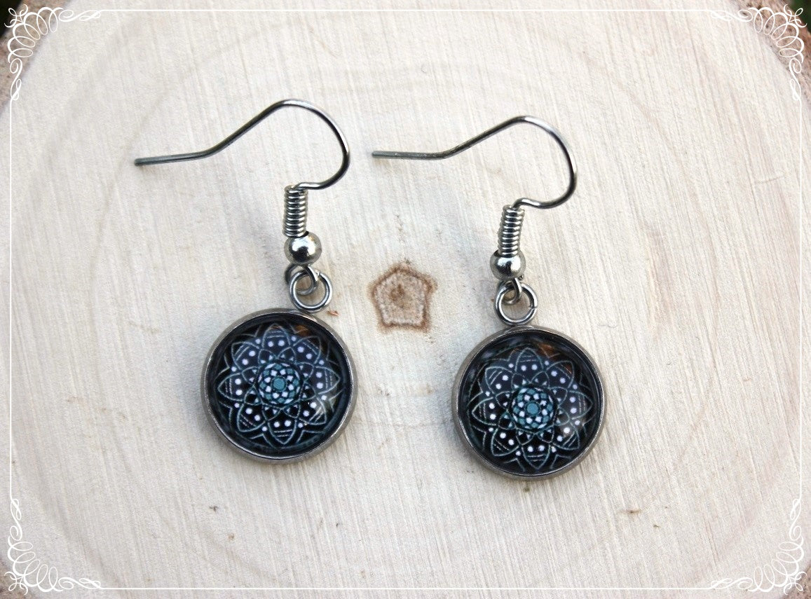 Boucles d'oreilles "Mandalas - Noirs "