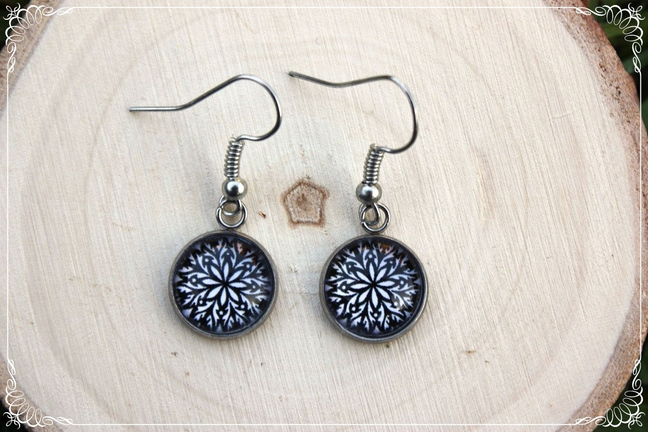 Boucles d'oreilles "Mandalas - Noirs "