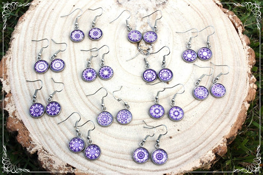 Boucles d'oreilles "Mandalas - Violets "