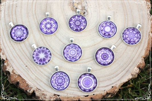 Pendentifs "Mandalas - Violets"