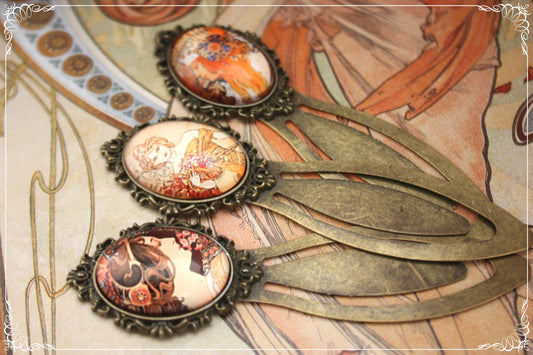 Marques-page "Mucha - Art Nouveau - Bronze "
