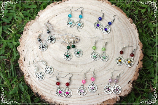 Boucles d'oreilles "Pentacles perles"