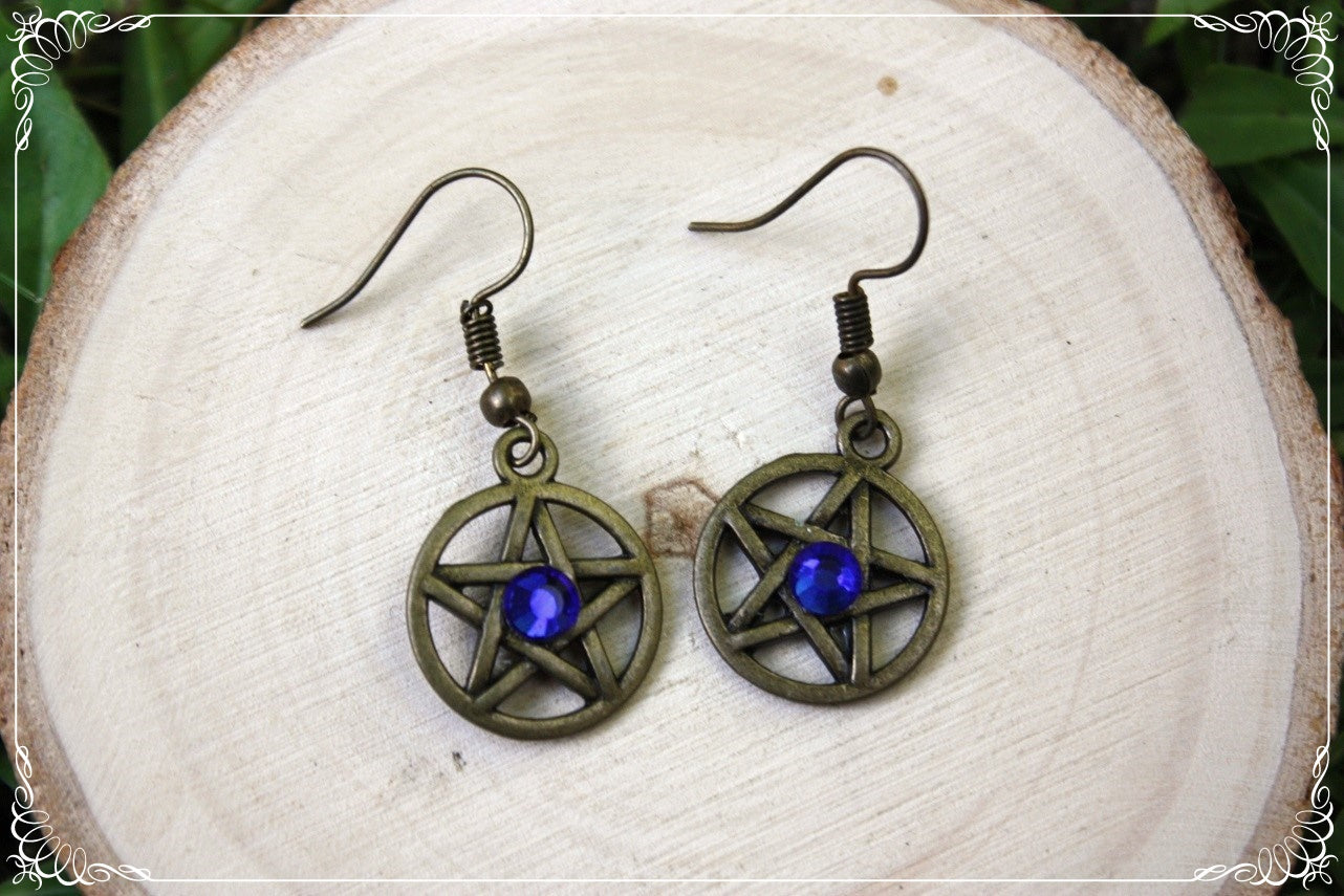 Boucles d'oreilles bronzes "Pentacles"